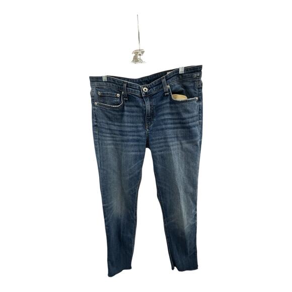Rag & Bone Dark Wash Low-Rise Slim Boyfriend Blue Denim Jeans 29 Hippie Retro - Picture 1 of 8
